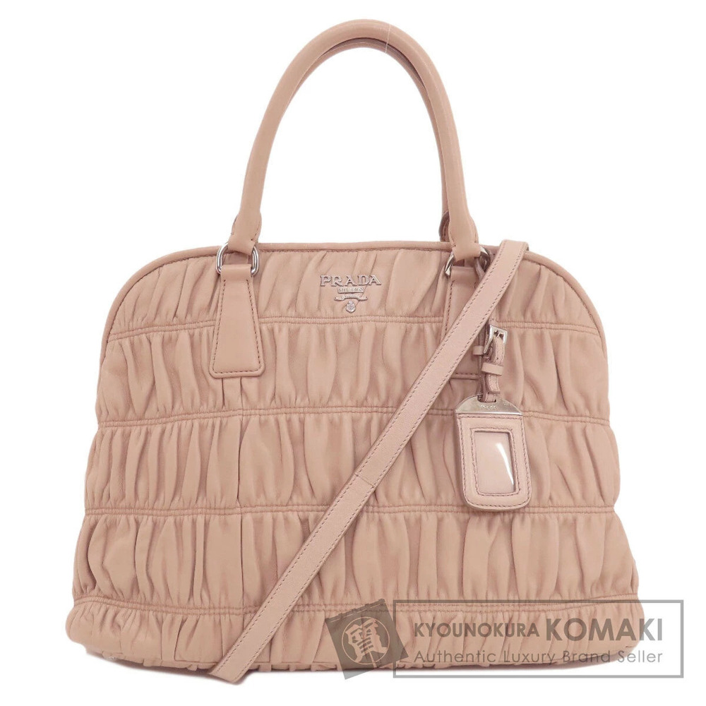 Prada Nappa Gaufre 2Way Satchel beige pale pink